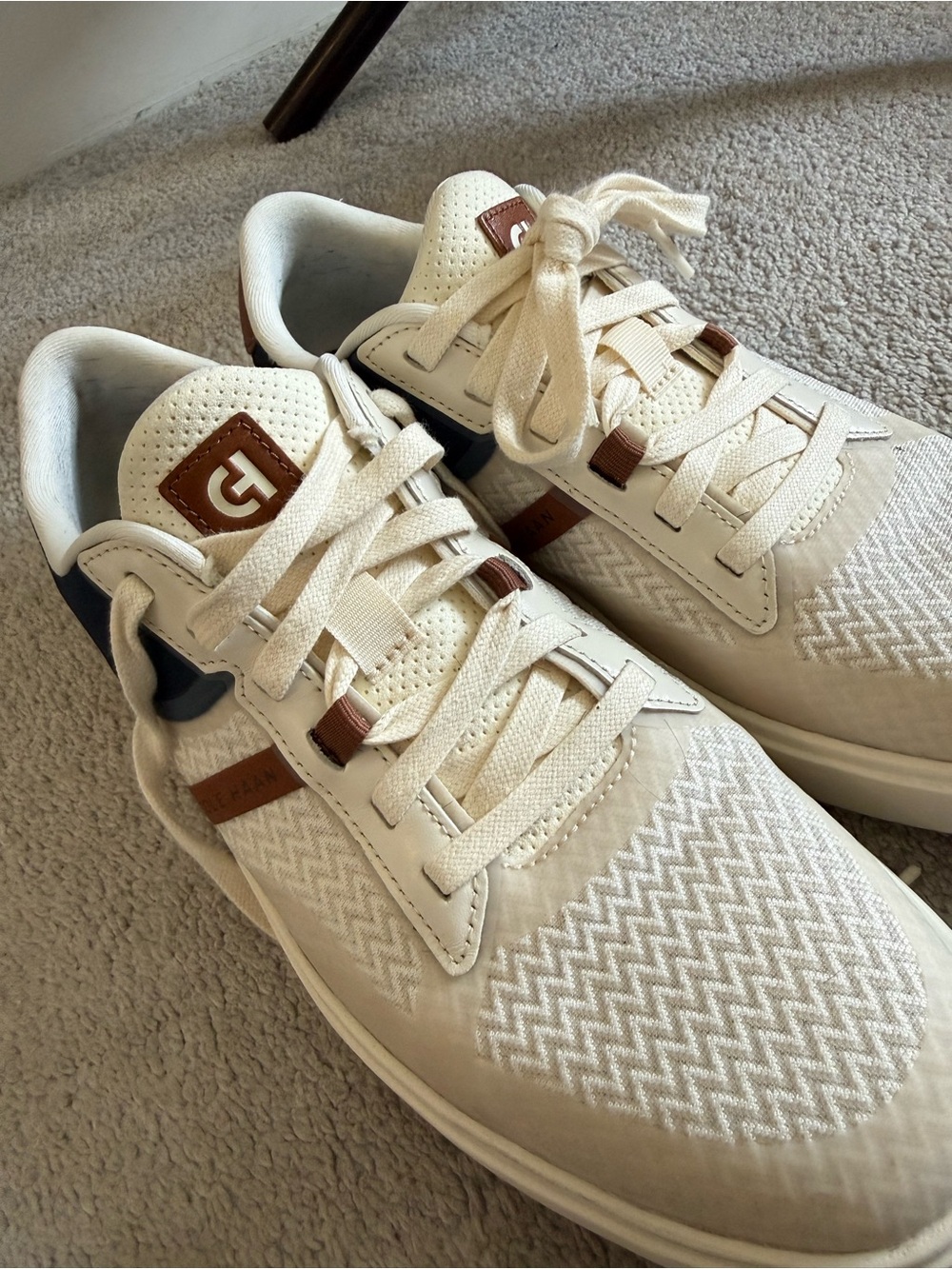 Cole Haan Cream & Brown Men's Lace-Up Sneakers